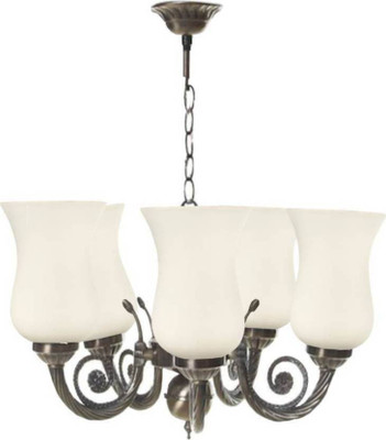 1st Time Chandeliers Of Five Colorful Decorative Glass shade In Metal For Roya Bright Lighting Decoration-CX13 Chandelier Ceiling Lamp(White)