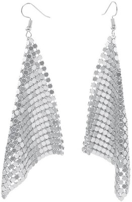 Divastri Party Wear Metallic Mesh Grid Sequins Tassel Metal Drops & Danglers