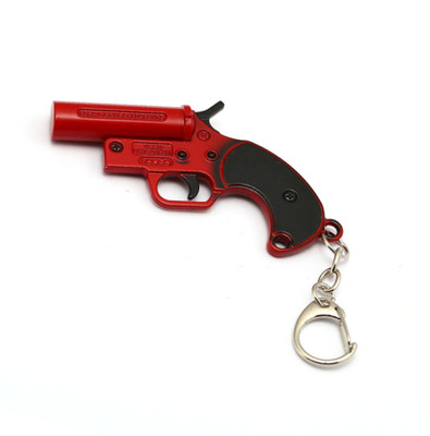 Snugg Fit PUBG Red Flare Hand Gun Toy Key Chain Marvel Avengers Hand Key Ring Metal Alloy Key Chain