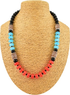 HIGH TRENDZ Tibetan Necklace Handmade Muti-Colour Beaded Jewellery Beads Silver Plated Glass Necklace