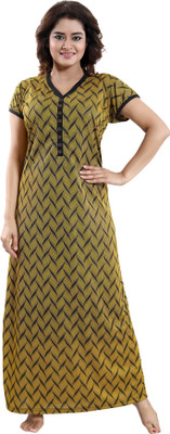 Glam World Women Nighty(Multicolor)