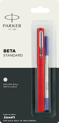 PARKER Beta standard CT F.Red Roller Ball Pen(Ink Color - Blue)