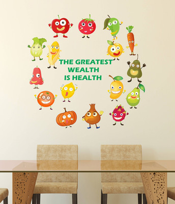Wallzone 80 cm Fruits Removable Sticker(Pack of 1)