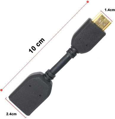 TechGear Google TV HDMI 22CM Male to Female Extender Extension Wire Lead Cable Laptop Accessory Black