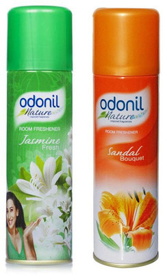Odonil Freshner Combo(Jasmine+Sandal) Pack Spray Jasmine+Sandal(2 x 170 ml)