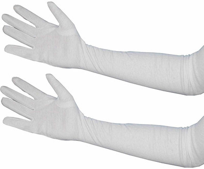 Yashinika Cotton Arm Sleeve For Men & Women(Free, White)