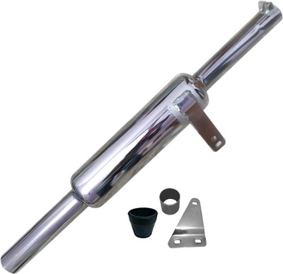 Dhe Best Indori Model Chrome Glasswool / Filter Royal Enfield Classic Full Exhaust System(Mild Steel)