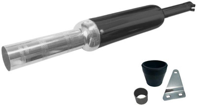 Dhe Best Short Bottle Front Chrome Glasswool / Filter Royal Enfield Classic 350 Full Exhaust System(Mild Steel)