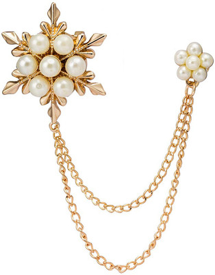 Om Jewells Snow Flakes Design Inspired Lapel Pin Brooch Brooch(Gold)