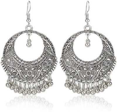 FashMade Silver Drop Antiue Brass Chandbali Earring