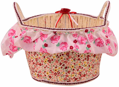 ZEVORA Beautiful Floral Multipurpose Storage Baskets for Gift, Cosmetics, Chocolates, Biscuits, Stationery Steel Fruit & Vegetable Basket(Multicolor) at flipkart