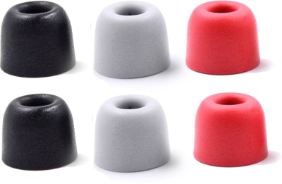Signature Acoustics SA Du-Son T300 4mm Memory Foam Eartips|3 Pairs |Large|Red,Black,Grey In The Ear Headphone Cushion(Pack of 6, Red, Black, Grey)