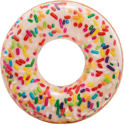 INTEX SWIMMING INFLATABLE RAINBOW SPRINKLE DONUT RING/ TUBE FOR KIDS & ADULTS. Swim Floatation Belt