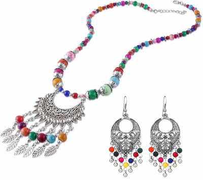 YELLOW CHIMES Metal Silver Multicolor Jewellery Set(Pack of 1)