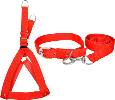 Manal Enterprises Dog Harness & Leash(Medium, Red)
