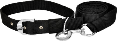 Manal Enterprises Dog Collar & Leash(Large, Black)