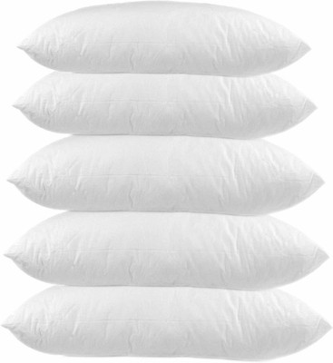 Swikon star Polyester Fibre Solid Sleeping Pillow Pack of 5(White)