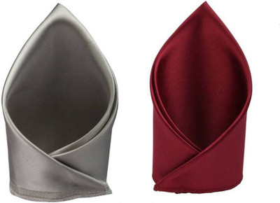 VOICI Solid Satin Blend Pocket Square