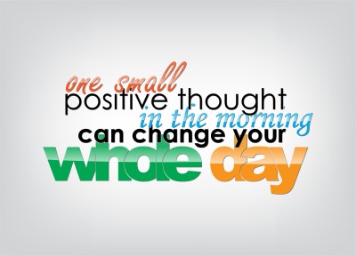 Motivational Quote One small positive thought Whole Day POSTER LARGE Print on 36x24 INCHES Fine Art Print(36 inch X 24 inch, Rolled)