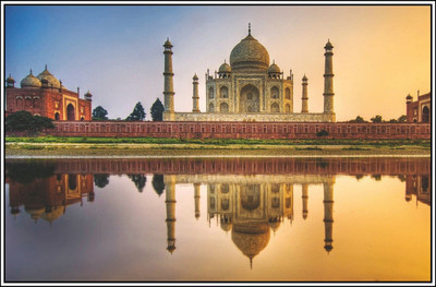 Taj Mahal in Agra Wall Poster Print on Art Paper 13x19 Inches Paper Print(19 inch X 13 inch, Rolled)