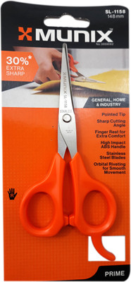 munix Majestic Basket Multipurpose Stainless Steel Home /Office/ School Scissors SL-1158 Scissors(Set of 1, Silver, Orange)