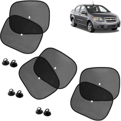 Pious Side Window Sun Shade For Chevrolet Aveo(Black)