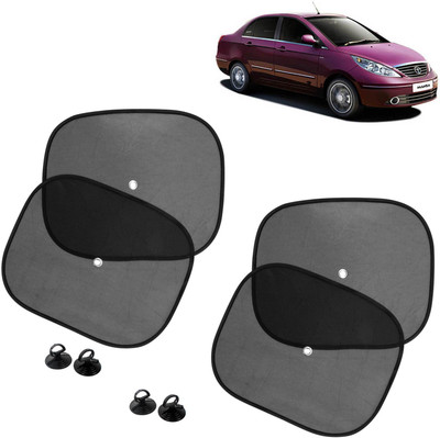 DvineAutoFashionZ Side Window Sun Shade For Tata Manza(Black)