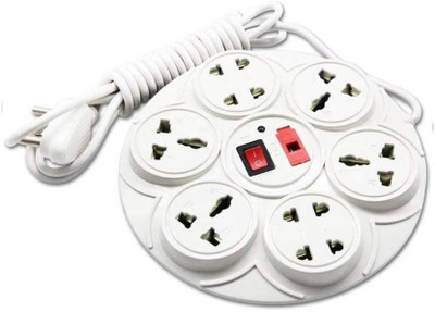 BHATNAGAR 6 Amp Universal Multi Plug Point 8  Socket Extension Boards(White, 2.5 m)