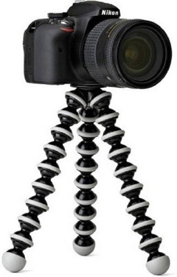 MobFest Gorilla tripod Octopus Style and Telescopic Tripod Portable and adjustable Tripod Stands Tripod Kit(White, Black, Supports Up to 1500 g)