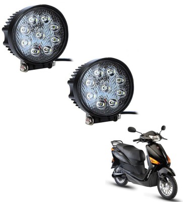 MOCKHE VLB-NS-ROU9LD2P-89 Headlight Motorbike LED for Hero (12 V, 27 W)(Universal For Bike, Pack of 2)