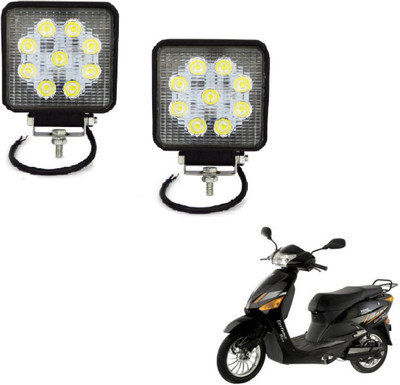 MOCKHE VLB-NS-SQR9LD2P-90 Electric Zippy Headlight Motorbike LED for Hero (12 V, 27 W)(Universal For Bike, Pack of 2)