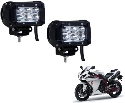 MOCKHE VLB-NS-RCT6LD2P-188 R1 Headlight Motorbike LED for Yamaha (12 V, 18 W)(Universal For Bike, Pack of 2)