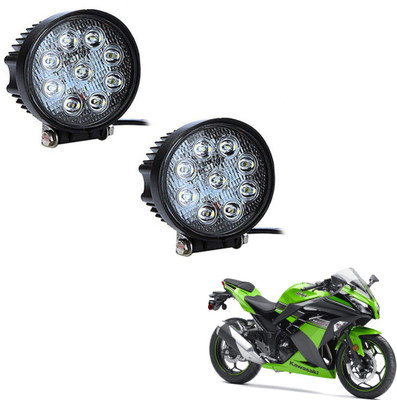 MOCKHE VLB-NS-ROU9LD2P-161 Headlight Motorbike LED for Kawasaki (12 V, 27 W)(Ninja 1000, Pack of 2)