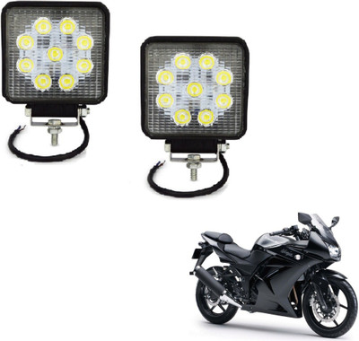 MOCKHE VLB-NS-SQR9LD2P-157 Headlight Motorbike LED for Kawasaki (12 V, 27 W)(Ninja 250, Pack of 2)