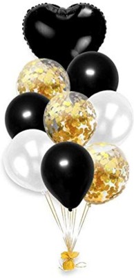 LaVichitra Solid BalloonBouquet001 Balloon Bouquet(Black, Pack of 9)