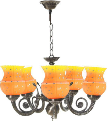 Somil Pendant Chandeliers Of 5 Colorful Lamp shade , 42X42X48 CM. Chandelier Ceiling Lamp(Yellow)