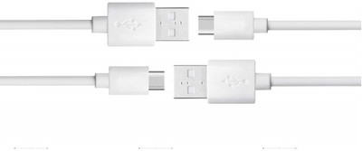 Wonder World ™ Hi-Speed 6FT USB C to USB A Cable 3.1 A 1.5 m Copper Braiding USB Type C Cable(Compatible with Mobile Phones, Tablet, HDTV, Camcorder, DVD, TV, Oynx White, Pack of: 2)