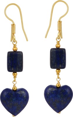 PearlzGallery Pearlzgallery's DYED LAPIS LAZULI Stone in coin Shape Earring with Alloy Gold plated Lapis Lazuli Alloy Drops & Danglers