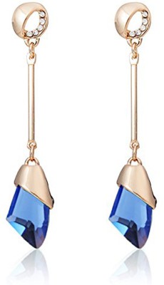 Shining Diva Blue Copper Stylish Earrings Crystal Alloy Drops & Danglers