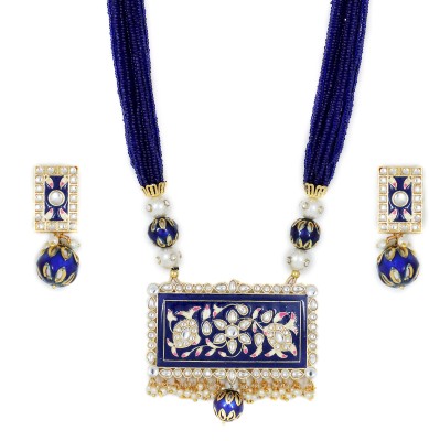 piah fashion Brass Gold-plated Gold, Blue Jewellery Set(Pack of 3)