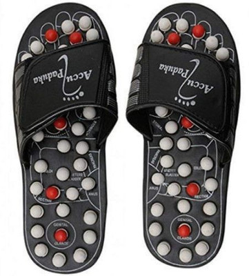 OneRetail (Free Size) - ACCU PADUKa/SLIPPER SPRING SLIPPER ACUPRESSURE Massager(Black)