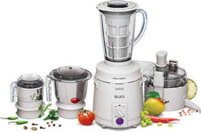 Sujata MULTIMIX 900 Juicer Mixer Grinder (3 Jars, White)