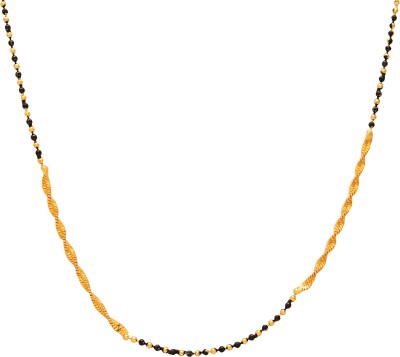 Dzinetrendz Micron Gold plated black beaded Mangalsutra Fashion stylish chain Women Beads Gold-plated Plated Brass Chain