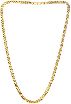 MissMister Gold Plated Round snake body design 22 inch chain Men women Stylish Gold-plated Plated Brass Chain