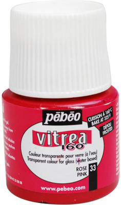 PEBEO Vitrea 160 Frosted Glass Paint(Set of 1, Pink)