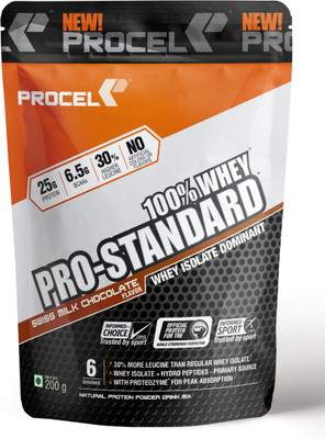 PROCEL Pro-Standard 100% Whey Isolate Protein with Hydro Whey Peptides Whey Protein(200 g, Swiss Milk Chocolate) PROCEL Pro-Standard 100% Whey Isolate Protein with Hydro Whey Peptides Whey Protein(200 g, Swiss Milk Chocolate)