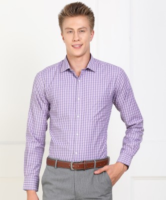 park-avenue-men-checkered-formal-purple-shirt