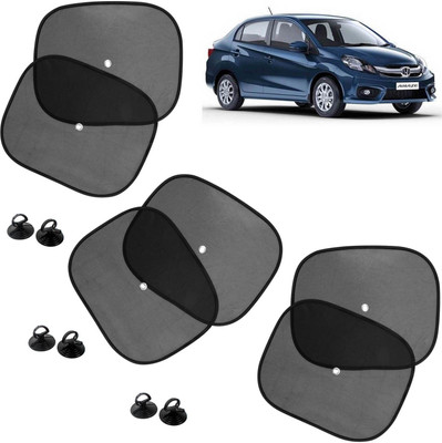 Pious Side Window Sun Shade For Honda Amaze(Black)