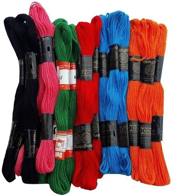 durja Multicolor Thread(7 m Pack of18)