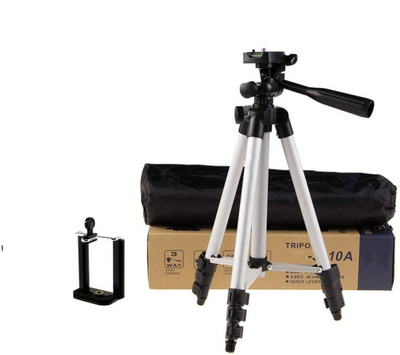 Doodads Mobile camera tripod stand Tripod(Silver and black, Supports Up to 1000 g)